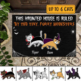 This Haunted House Is Ruled By A Tiny, Furry Meowster Personalized Cat Doormat DM-NB19
