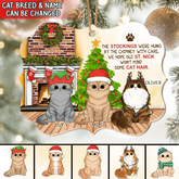 The Stocking Were Hung Personalized Cat Christmas Wood Ornament, Custom Shaped Ornament