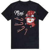Personalized Nana Snowman Candy Cane Shirt With Grandkids Name, Grandma Nana Christmas Shirt, Custom Nana With Grandkids Name Shirt