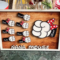 Mommy Mouse - Personalized Layered Wood Sign Stand - Gift For Mom, Dad
