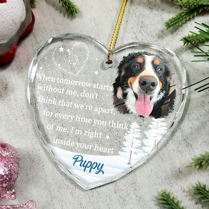 Custom Photo When Tomorrow Starts Without Me Memorial - Personalized Glass Ornament