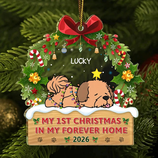 My 1st Christmas In My Forever Home - Personalized Custom Shaped Acrylic Ornament